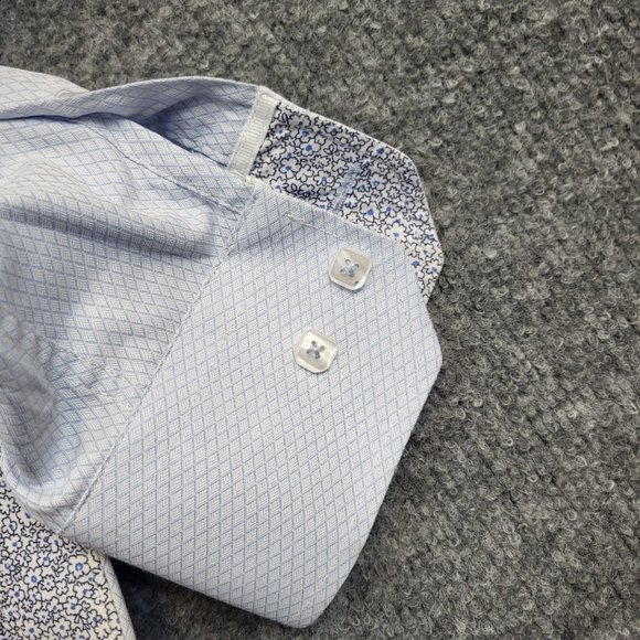 ROSSO MILANO Italy Modern Fit Button Up Shirt FLIP CUFF Men's Size 16.5 - Picture 4 of 5